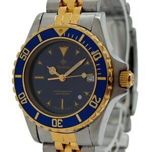 Zodiac 34mm Midsize Professional 200M Grey Dot TT Diver Watch